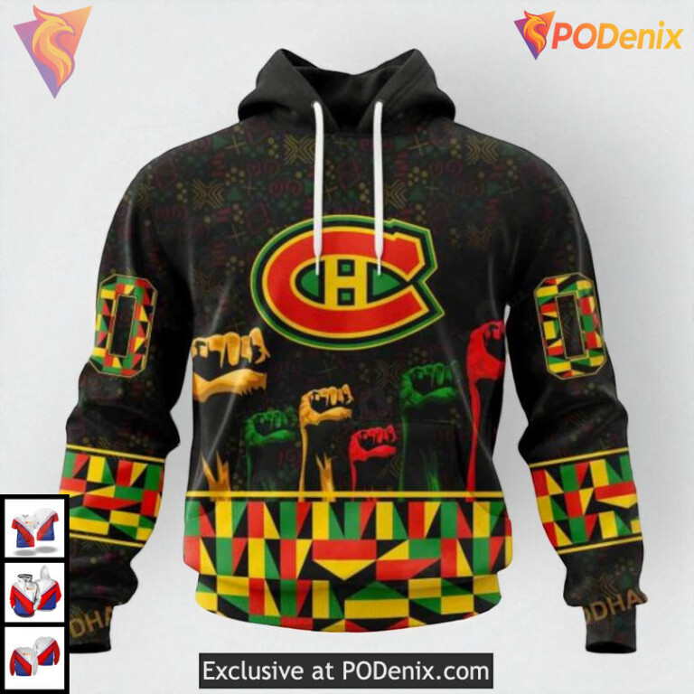 Black History Month Celebration NHL Montreal Canadiens Womens Hoodie 3D