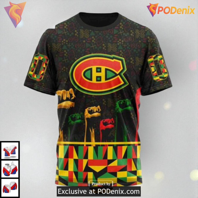 Black History Month Celebration NHL Montreal Canadiens Womens Hoodie 3D - 2