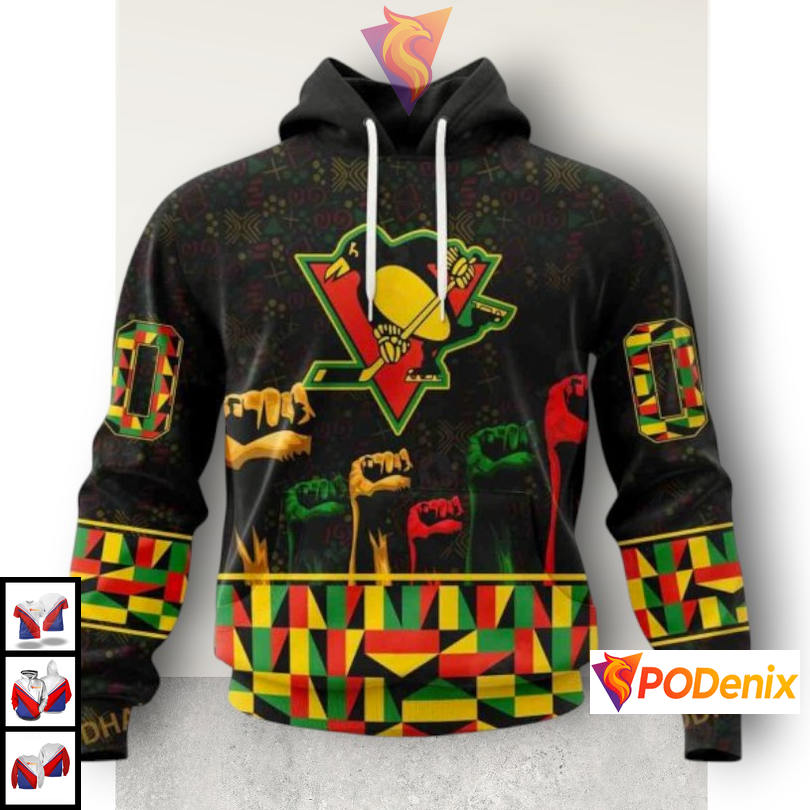 Black History Month Celebration Tribute Custom Number Pittsburgh Penguins Hoodie NHL 3D Black History Month Celebration Tribute Custom Number Pittsburgh Penguins Hoodie NHL 3D