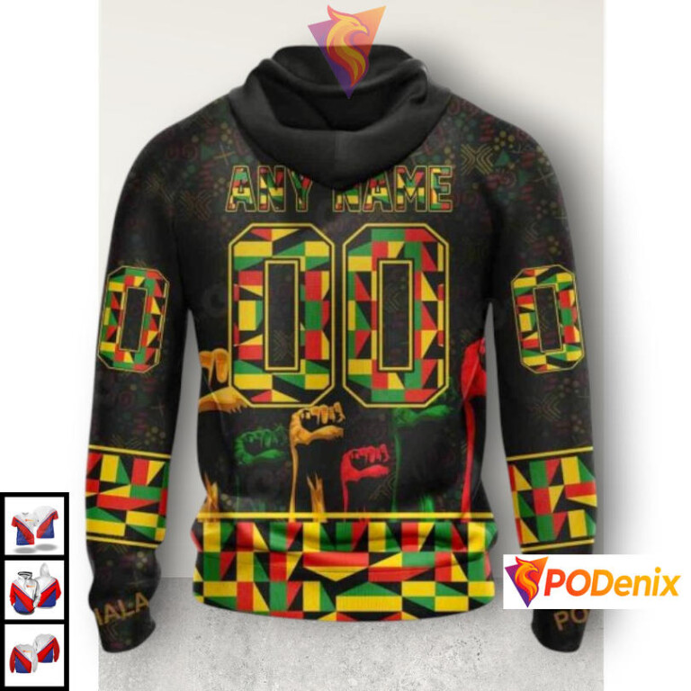 Black History Month Celebration Tribute Custom Number Pittsburgh Penguins Hoodie NHL 3D - 1