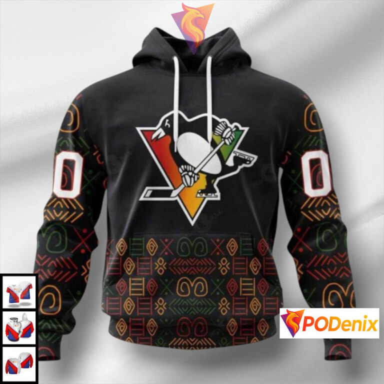 Black History Tribute Design Pittsburgh Penguins Kids Hoodie Custom NHL Gear