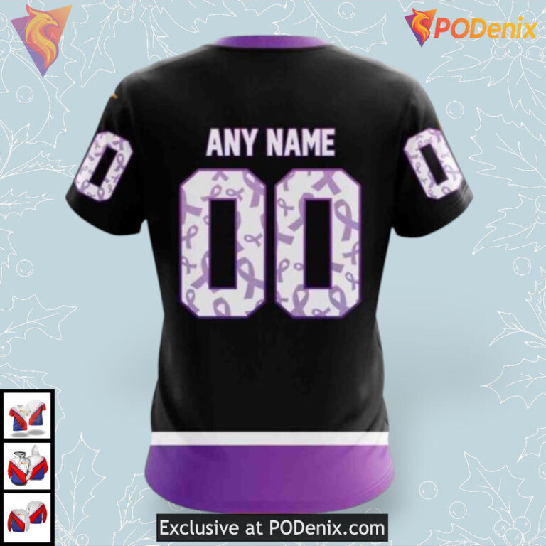 Black Hockey Fights Cancer Kit NHL Ottawa Senators Womens Hoodie 3D - 3