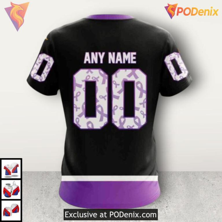 Black Hockey Fights Cancer Kit NHL Seattle Kraken Kids Hoodie 3D - 3