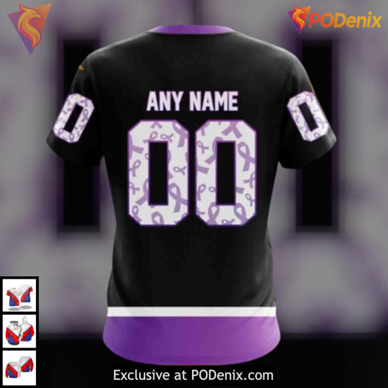 Black Hockey Fights Cancer Tribute Arizona Coyotes Christmas Hoodie Custom Design - 3