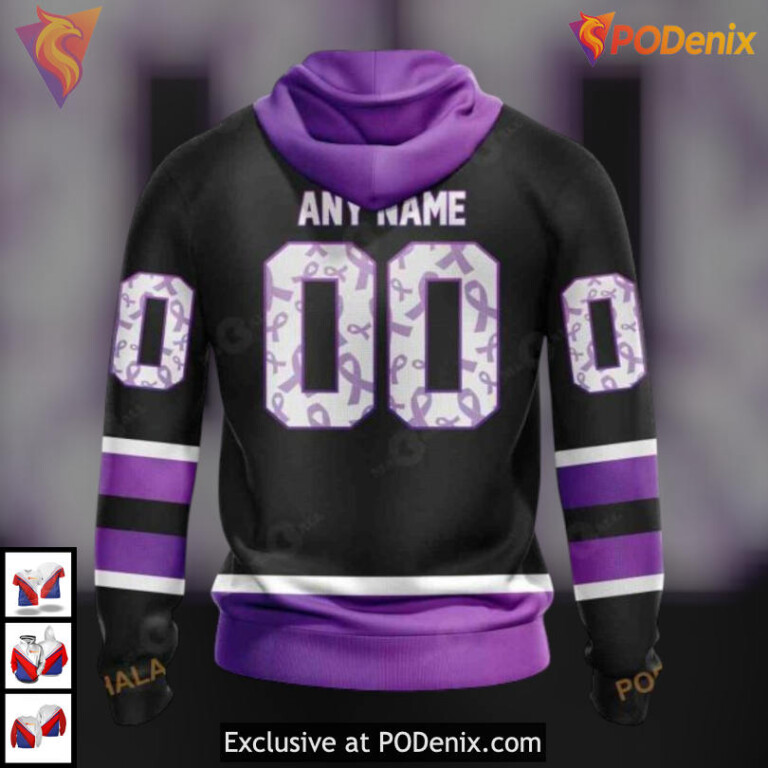 Black Hockey Fights Cancer Tribute Arizona Coyotes Pullover Hoodie Special Apparel - 1