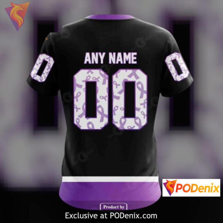 Black Hockey Fights Cancer Tribute New Jersey Devils Mens Hoodie Custom Apparel - 3