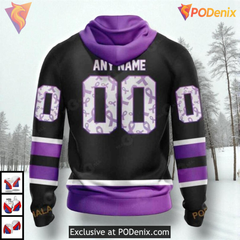 Black Hockey Fights Cancer Tribute NHL Montreal Canadiens Mens Hoodie 3D - 1