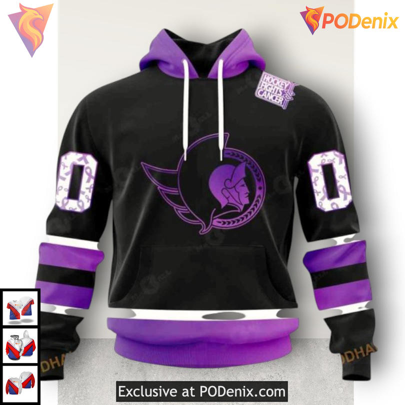 Black Hockey Fights Cancer Tribute NHL Personalized Ottawa Senators Hoodie 3D Black Hockey Fights Cancer Tribute NHL Personalized Ottawa Senators Hoodie 3D