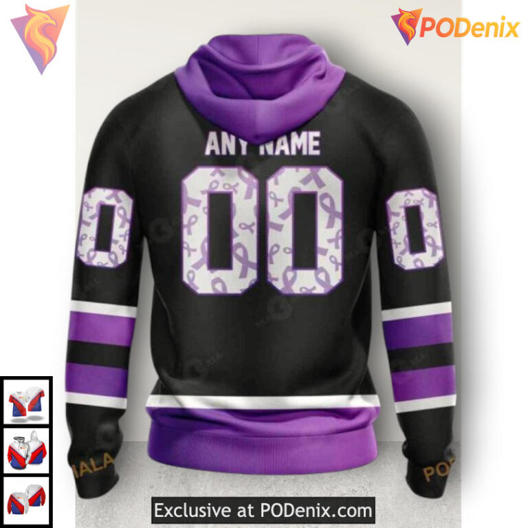 Black Hockey Fights Cancer Tribute NHL Personalized Ottawa Senators Hoodie 3D - 1