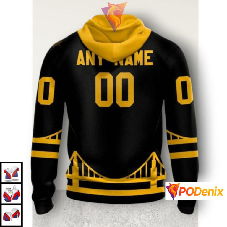 Blackout Edition Fan Apparel Pittsburgh Penguins All Over Print Hoodie Custom - 1