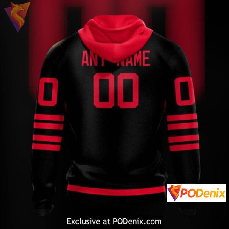 Blackout Theme Design New Jersey Devils Zip Up Hoodie Unique NHL Apparel - 1