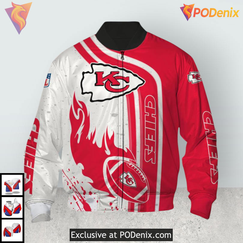 Blazing Football Energy Kansas City Chiefs Hoodie 3D for Passionate Fans Blazing Football Energy Kansas City Chiefs Hoodie 3D for Passionate Fans