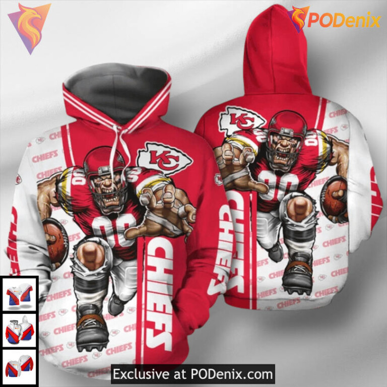 Blitz Warrior Graphic Custom 3D Kansas City Chiefs Hoodies For Men, Fan Edition