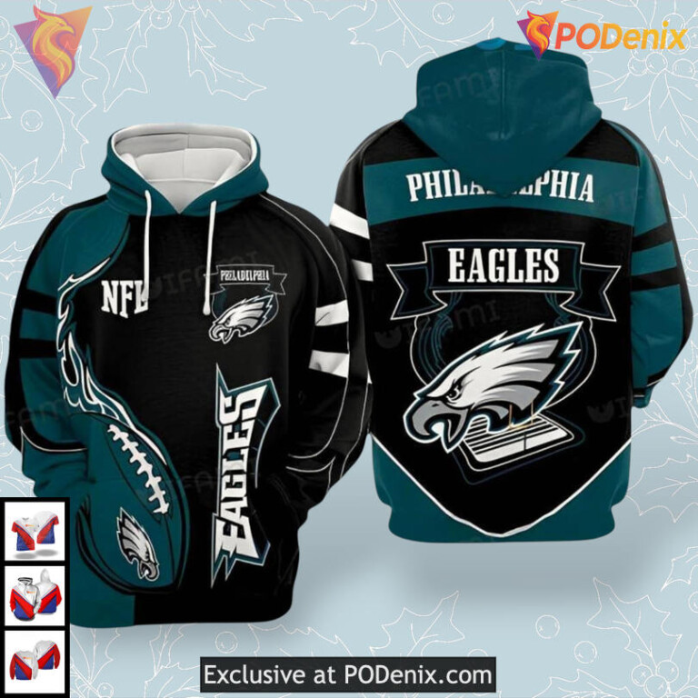 Blue Fireball Football Theme Philadelphia Eagles Hoodies For Men 3D Gift Edition