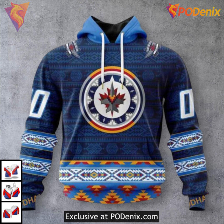 Autism Concept Design Custom Number Winnipeg Jets Hoodie Custom 3D Apparel