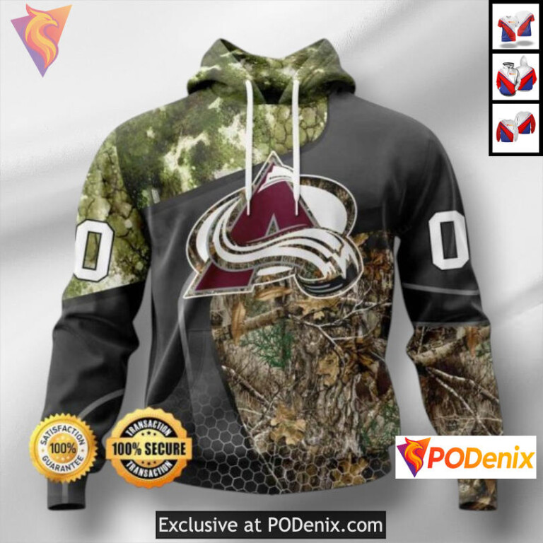 Bold Camo Graphic Colorado Avalanche Hoodie Custom NHL Design