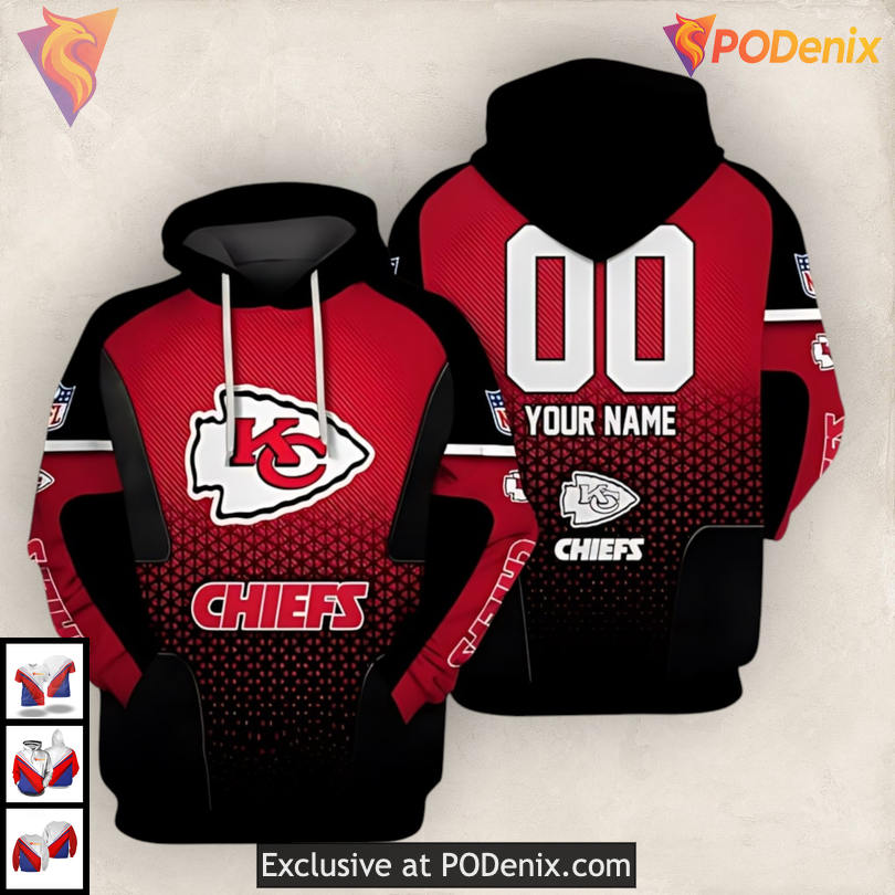 Bold Gradient Fury Pattern Kansas City Chiefs Mens Hoodie 3D Limited Drop Bold Gradient Fury Pattern Kansas City Chiefs Mens Hoodie 3D Limited Drop