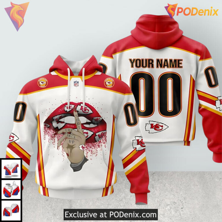 Bold Lips Artwork Kc Chiefs Full Zip Hoodie Custom Edition for Dedicated Fans