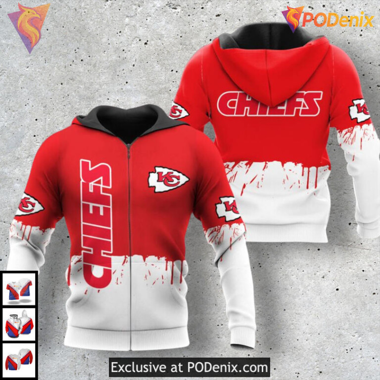 Bold Red White Zip Up Kansas City Chief Hoodie Limited Edition for Loyal Supporters