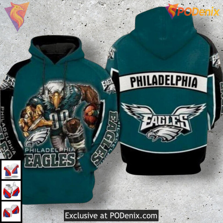 Bold Team Graphic Artwork Philadelphia Eagles Hoodies NFL Football Collection