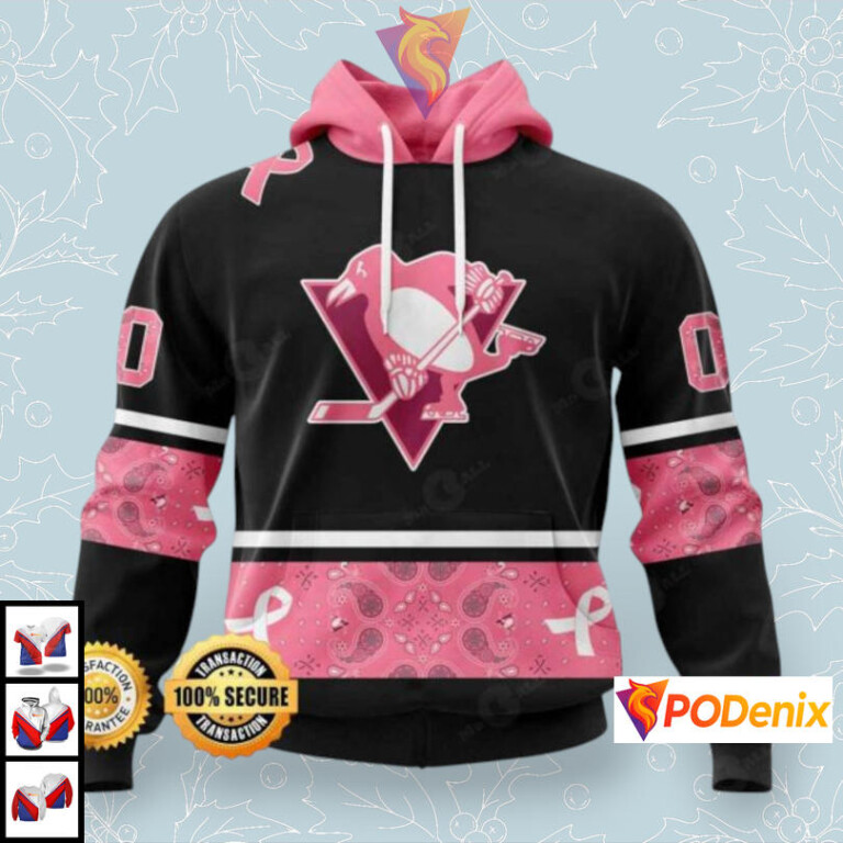 Breast Cancer Awareness Support Custom Pittsburgh Penguins Full Print Hoodie NHL 3D