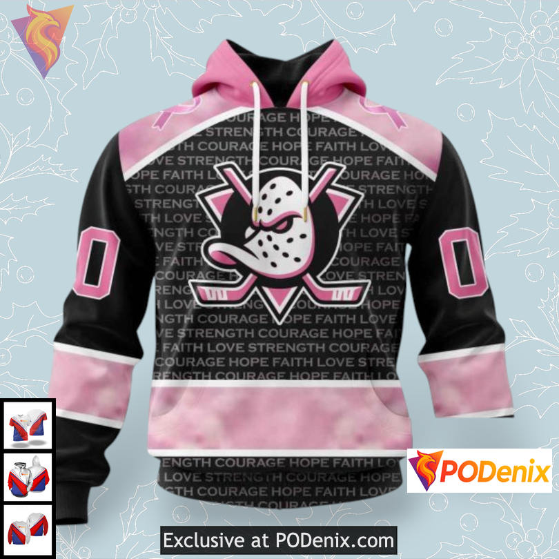 Breast Cancer Gift Edition Anaheim Ducks Hoodie Personalized NHL Awareness Gear Breast Cancer Gift Edition Anaheim Ducks Hoodie Personalized NHL Awareness Gear