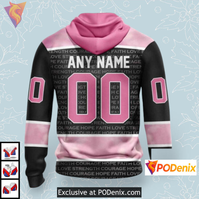 Breast Cancer Gift Edition Anaheim Ducks Hoodie Personalized NHL Awareness Gear - 1
