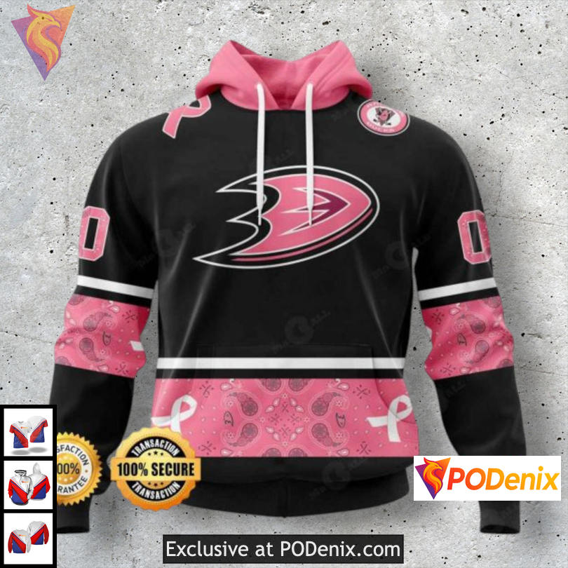 Breast Cancer Paisley Edition Anaheim Ducks Hoodie 3D Style Awareness Gear