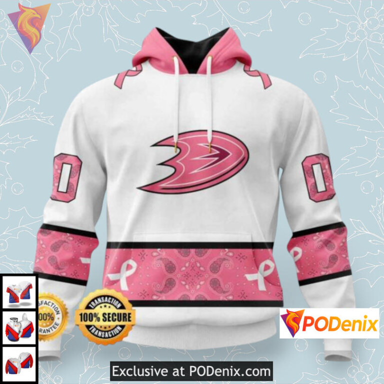 Breast Cancer Pink Ribbon Awareness Anaheim Ducks Hoodie For Men Women