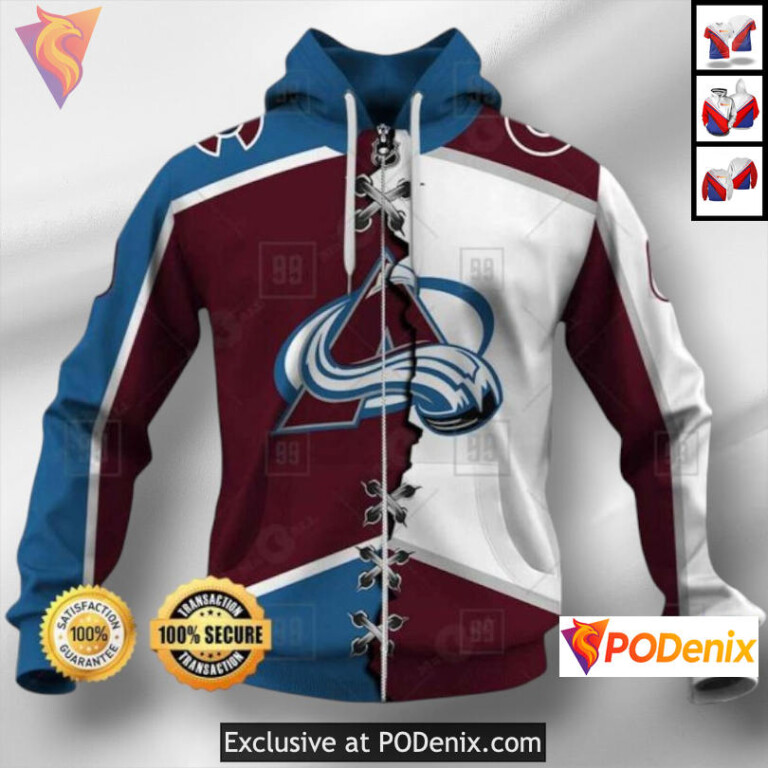 Broken Mix Concept Design Colorado Avalanche All Over Print Hoodie Fanwear