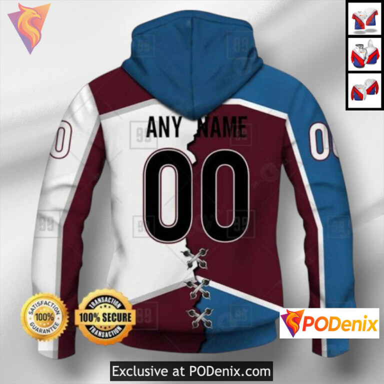 Broken Mix Concept Design Colorado Avalanche All Over Print Hoodie Fanwear - 1