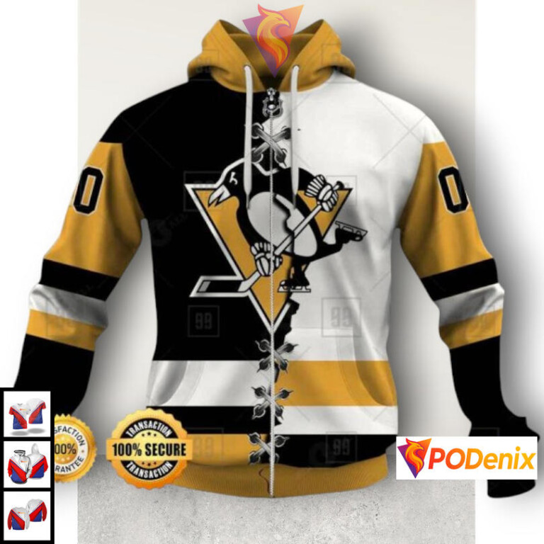 Broken Mix Pattern Edition NHL Pittsburgh Penguins Personalized 3D Hoodie