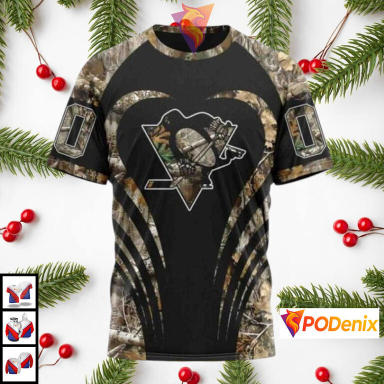 Camo Hunting Graphic Concept Personalized Pittsburgh Penguins Hoodie NHL 3D - 2