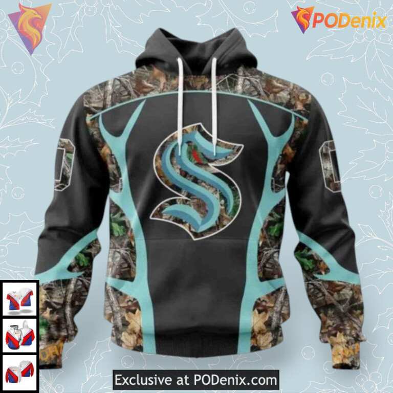 Camo Hunting Graphic Design NHL Seattle Kraken Unisex Hoodie 3D