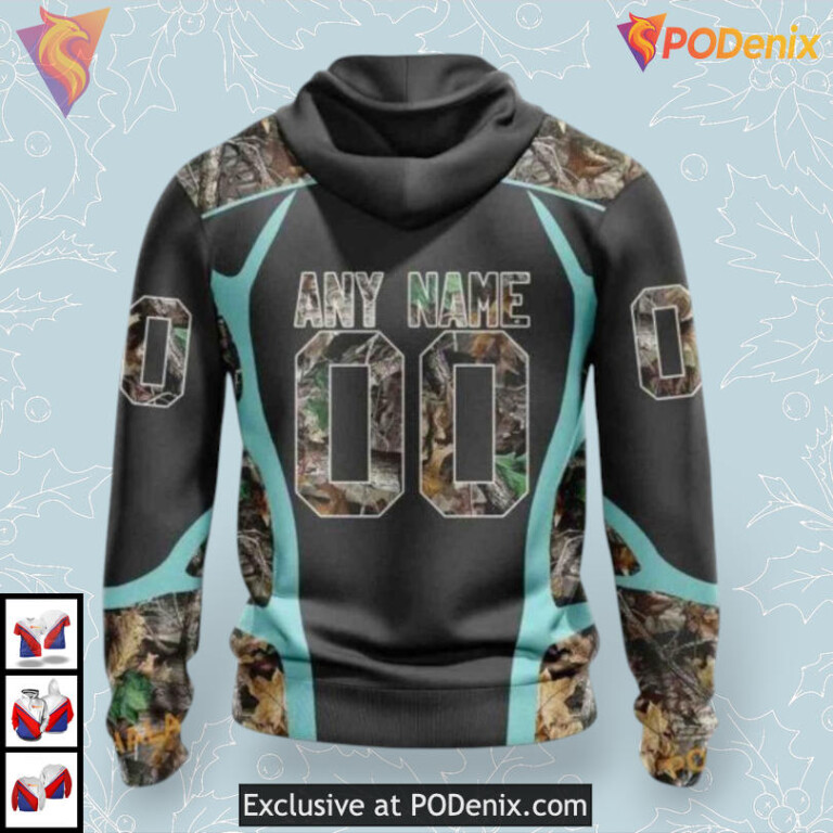 Camo Hunting Graphic Design NHL Seattle Kraken Unisex Hoodie 3D - 1