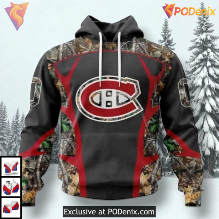 Camo Hunting Graphic Edition NHL Montreal Canadiens Kids Hoodie 3D