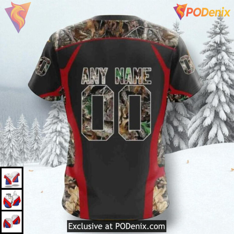 Camo Hunting Graphic Edition NHL Montreal Canadiens Kids Hoodie 3D - 3