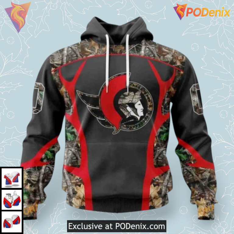 Camo Hunting Graphic Theme NHL Ottawa Senators Kids Hoodie 3D