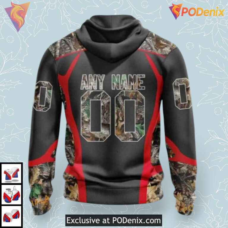 Camo Hunting Graphic Theme NHL Ottawa Senators Kids Hoodie 3D - 1