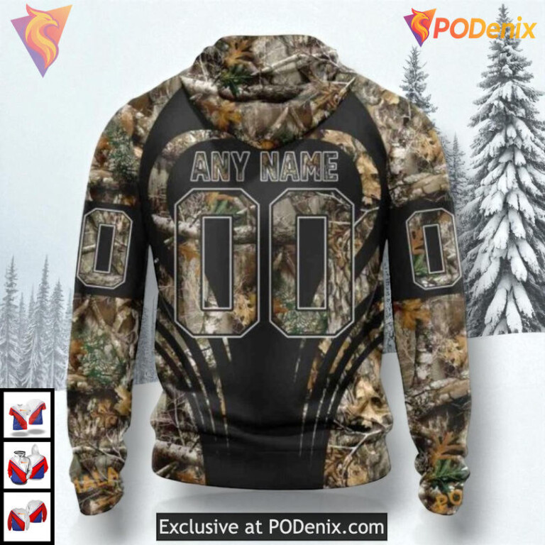 Camo Hunting Outdoor Concept NHL Montreal Canadiens Youth Hoodie 3D - 1