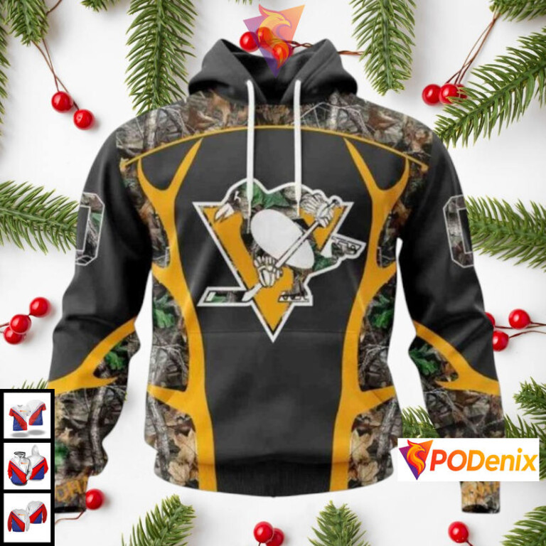 Camo Hunting Outdoor Style Custom Pittsburgh Penguins Unisex Hoodie NHL 3D