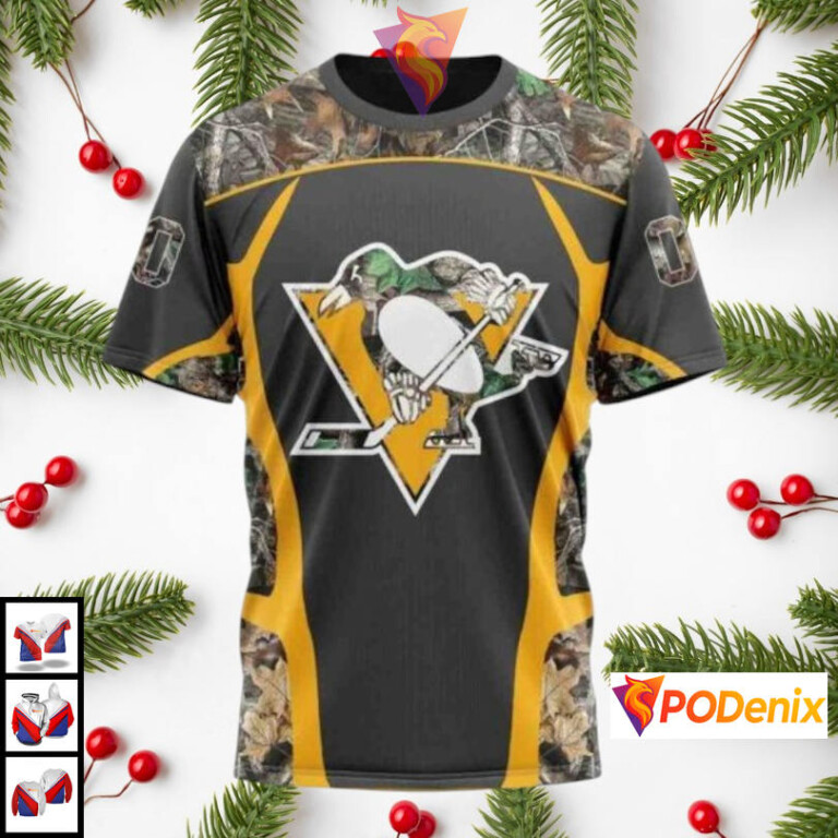 Camo Hunting Outdoor Style Custom Pittsburgh Penguins Unisex Hoodie NHL 3D - 2