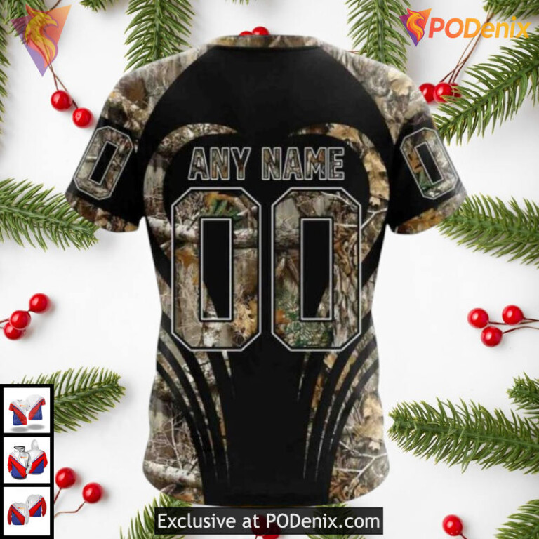 Camo Hunting Outdoor Style NHL Ottawa Senators Youth Hoodie 3D - 3