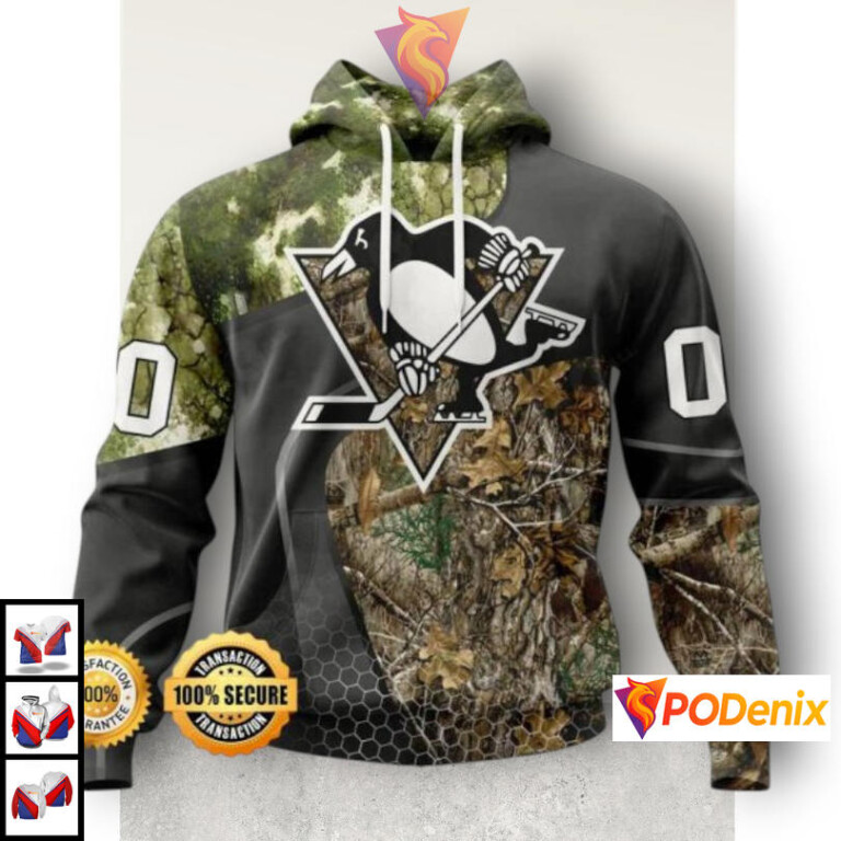 Camo Logo Design Custom Pittsburgh Penguins Christmas Hoodie 3D Apparel