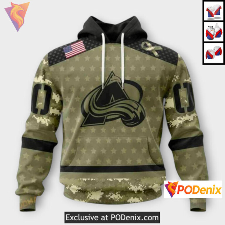 Camo Military Appreciation Edition Custom Colorado Avalanche Hoodie Sweatshirt