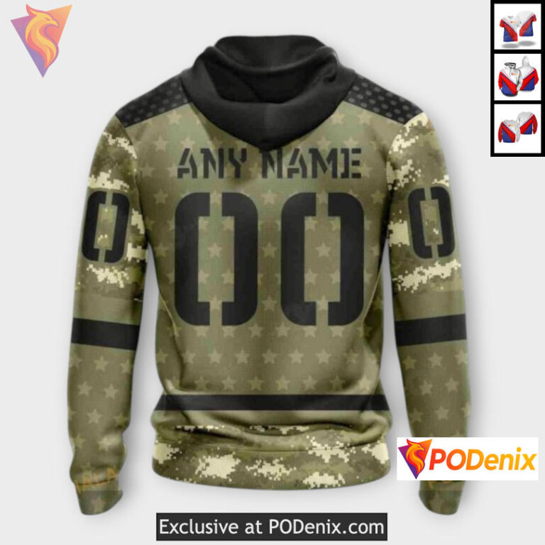 Camo Military Appreciation Edition Custom Colorado Avalanche Hoodie Sweatshirt - 2