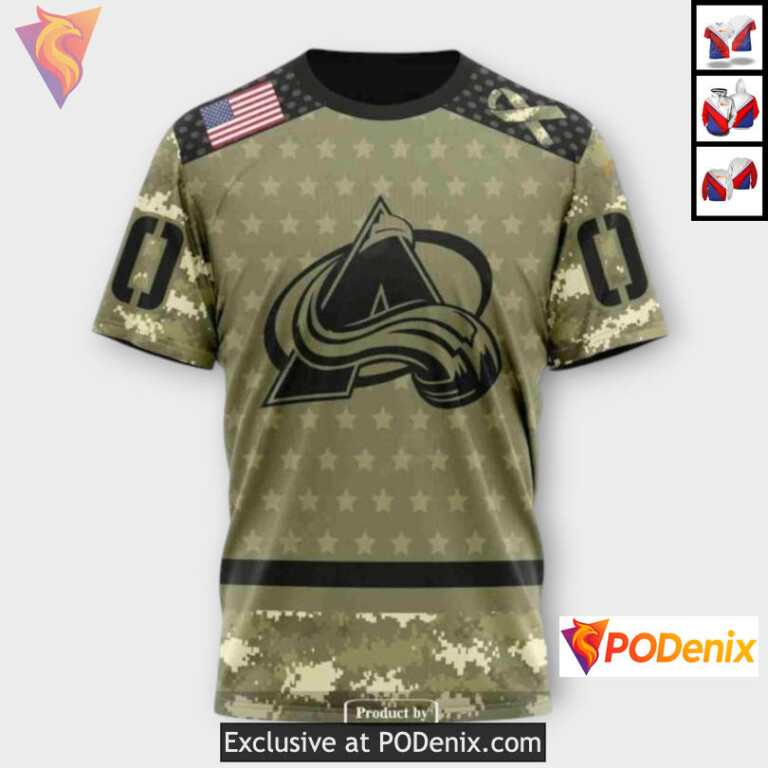Camo Military Appreciation Edition Custom Colorado Avalanche Hoodie Sweatshirt - 3