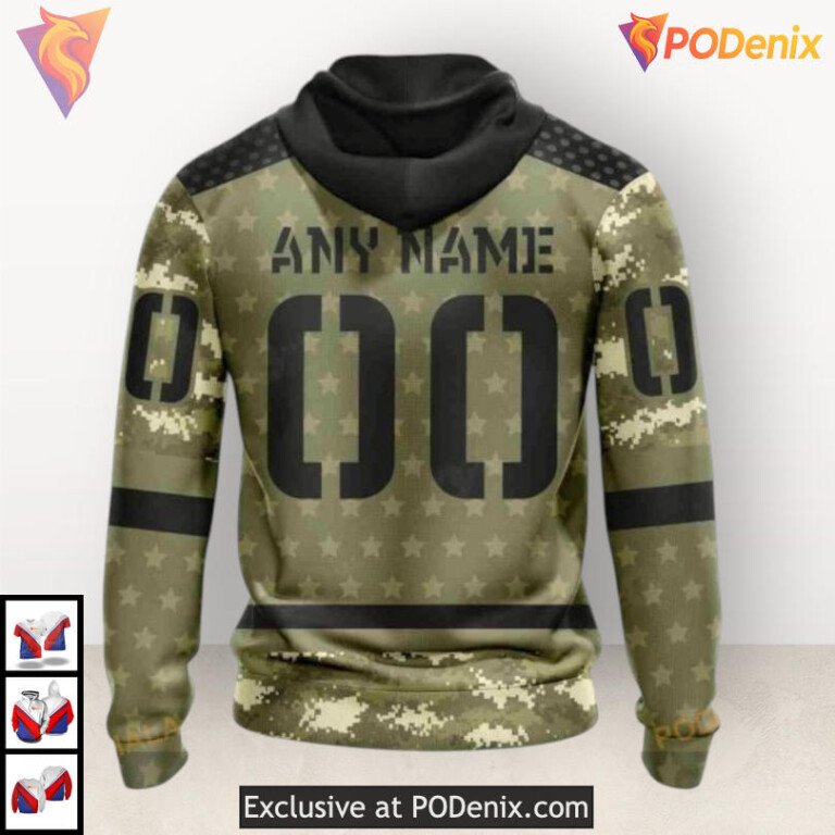 Camo Military Appreciation Edition Nashville Predators Womens Hoodie Custom 3D - 2