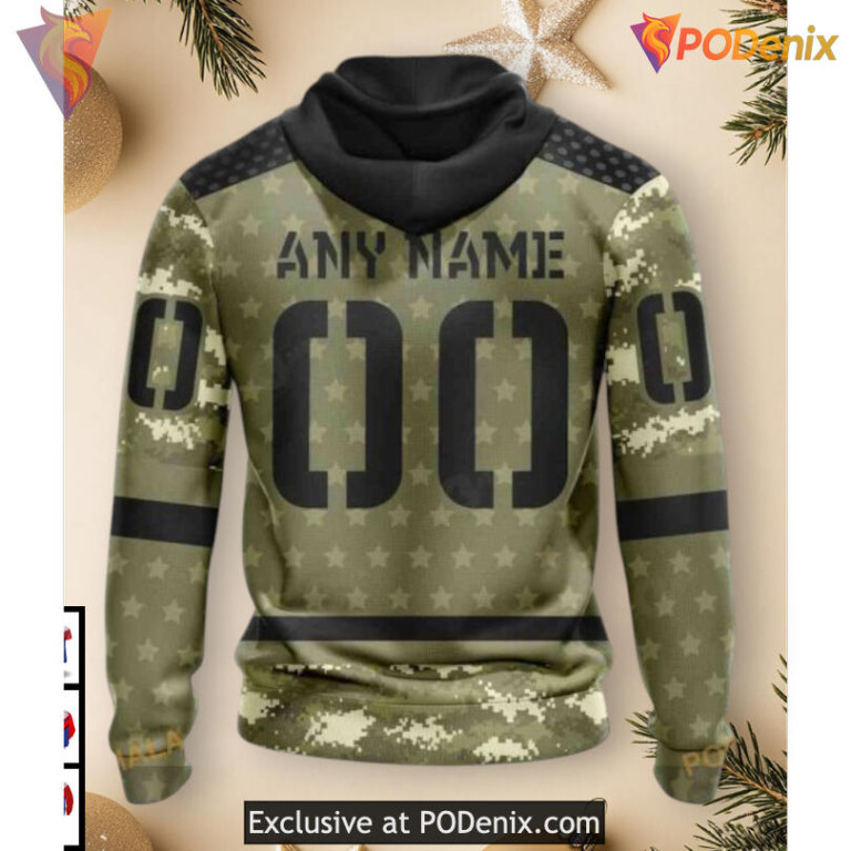 Camo Military Appreciation Graphic Style Seattle Kraken Personalized 3D Hoodie - 1