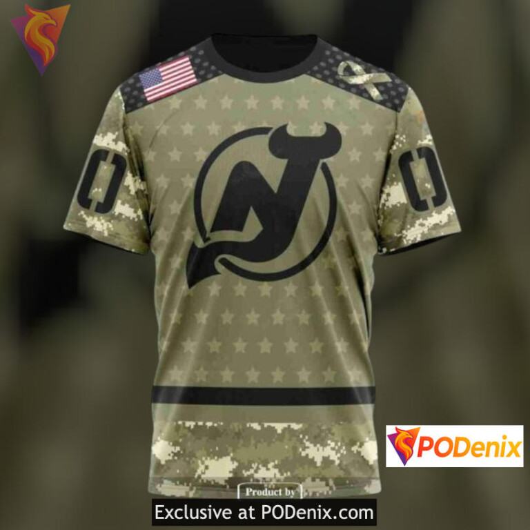 Camo Military Appreciation New Jersey Devils Mens Hoodie Special Edition - 3